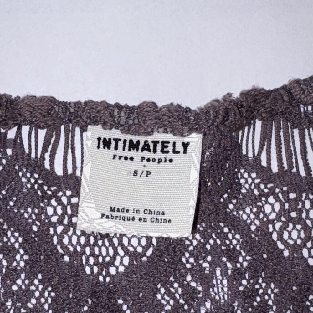 Intimately Free People Peek-a-Boo Purple Slip Dress Lace Cap Sleeve Sheath Small - Picture 4 of 12